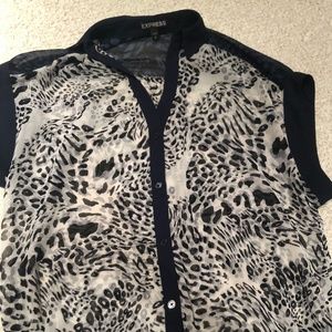 Express Sheer Animal Print Top